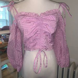 Pink off-shoulder Sugar Thrillz top